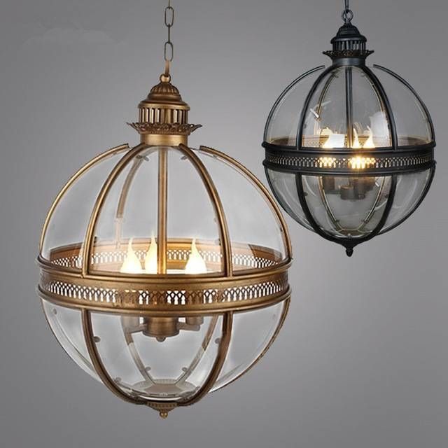 Aliexpress : Buy Vintage Loft Globe Pendant Lights Wrought Regarding Wrought Iron Kitchen Lights Fixtures (View 9 of 15)