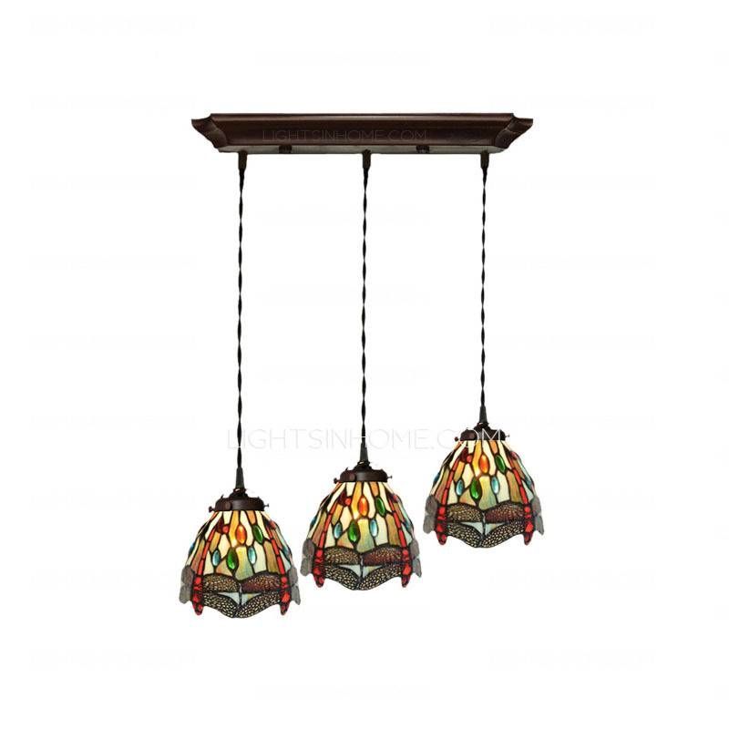 Amazing Of Tiffany Pendant Light Funky 3 Light Dragonfly Pattern Intended For Stained Glass Mini Pendant Lights (View 11 of 15)