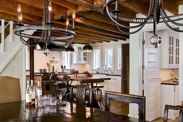 Artistic Ceiling Lights Over Kitchen Table Using Modern Wrought Inside Wrought Iron Kitchen Lighting (View 13 of 15)
