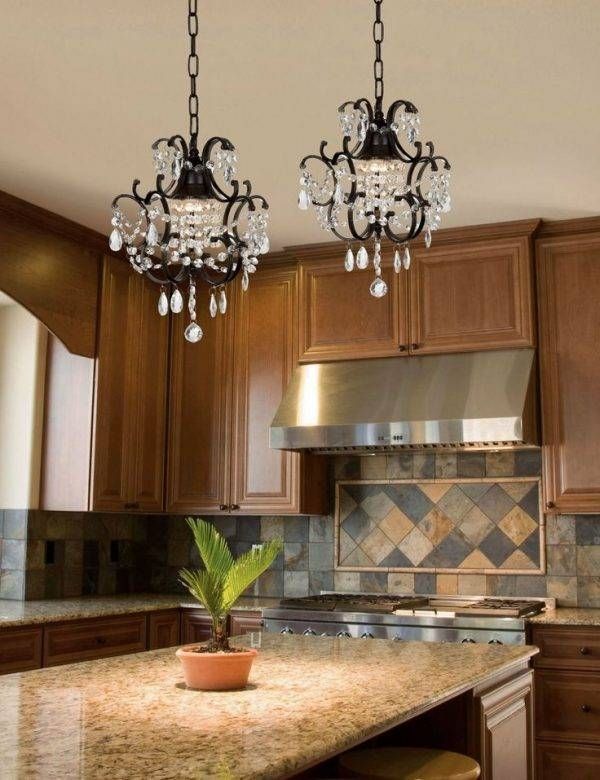 Attractive Wrought Iron Kitchen Island Lighting With Crystal Bead With Regard To Wrought Iron Kitchen Lights Fixtures (View 3 of 15)
