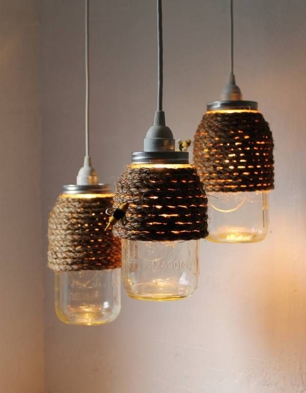 Awesome Recycled Light Fixtures Diy Recycled Light Fixture For Within Recycled Glass Lights Fixtures (Photo 7 of 15)