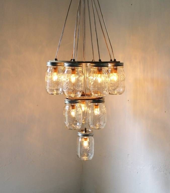 Awesome Recycled Light Fixtures Diy Upcycled Light Fixture Bases Within Recycled Glass Lights Fixtures (Photo 11 of 15)