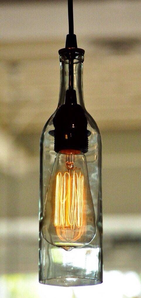 Best 25+ Bottle Lights Ideas On Pinterest | Whiskey Bottle Crafts Intended For Wine Pendant Lights (Photo 5 of 15)