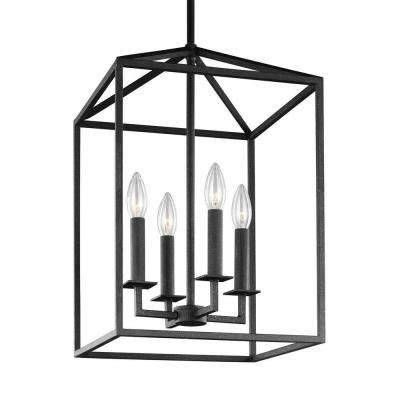 Black – Lantern – Pendant Lights – Hanging Lights – The Home Depot Throughout Carriage Pendant Lights (Photo 8 of 15)