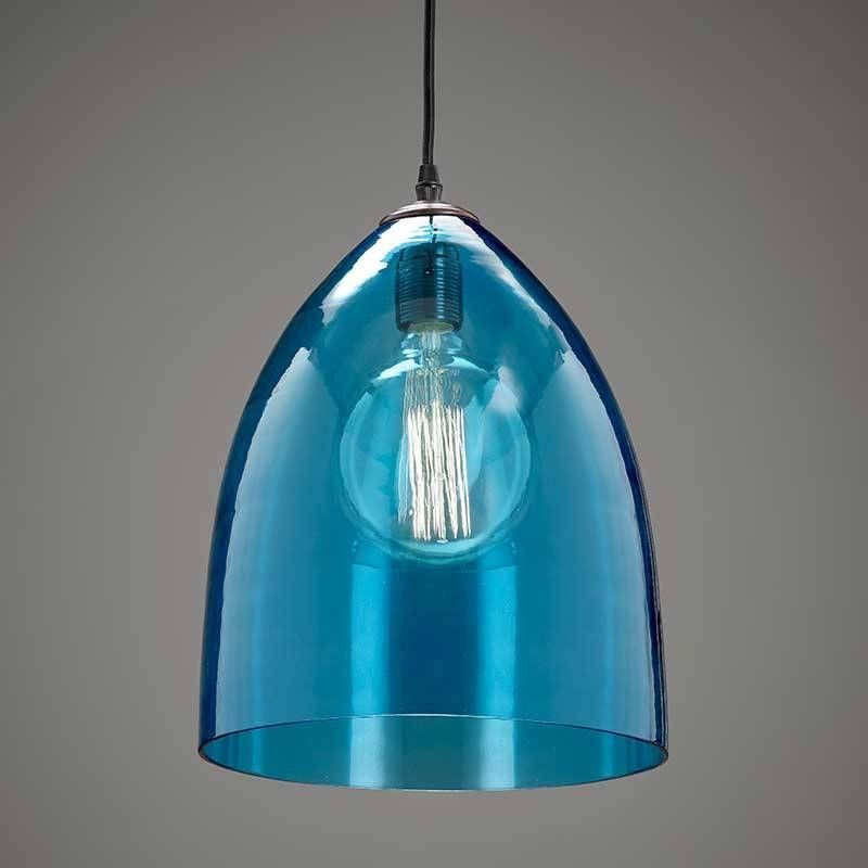 Blue Blown Glass Pendant Lights. Designs Ideasblue Glass Bead Inside Coloured Glass Lights Shades (Photo 15 of 15)