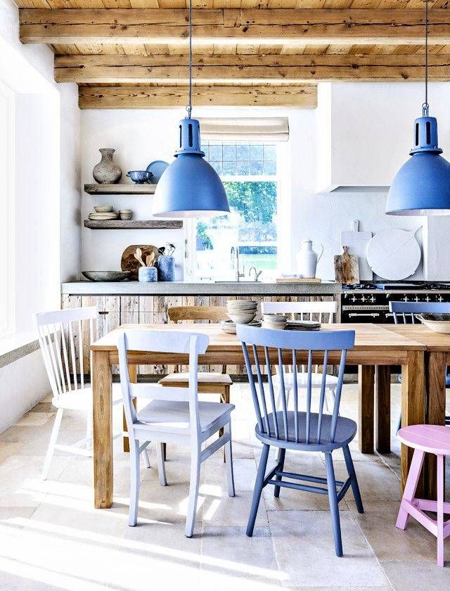 Blue Pendant Light For A Chic And Cozy Dining Room – Traba Homes Intended For Blue Pendant Lights For Kitchen (Photo 9 of 15)