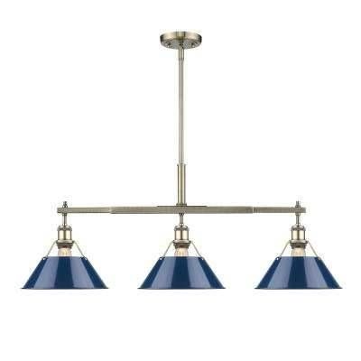 Brass – Blue – Pendant Lights – Hanging Lights – The Home Depot Regarding Navy Pendant Lights (Photo 6 of 15)
