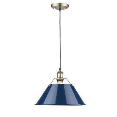 Brass – Blue – Pendant Lights – Hanging Lights – The Home Depot With Regard To Navy Pendant Lights (Photo 9 of 15)