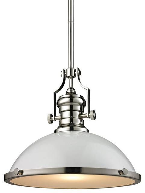 Chadwick 1 Light Pendant, Polished Nickel – Traditional – Pendant In Polished Nickel Pendant Lights Fixtures (Photo 8 of 15)