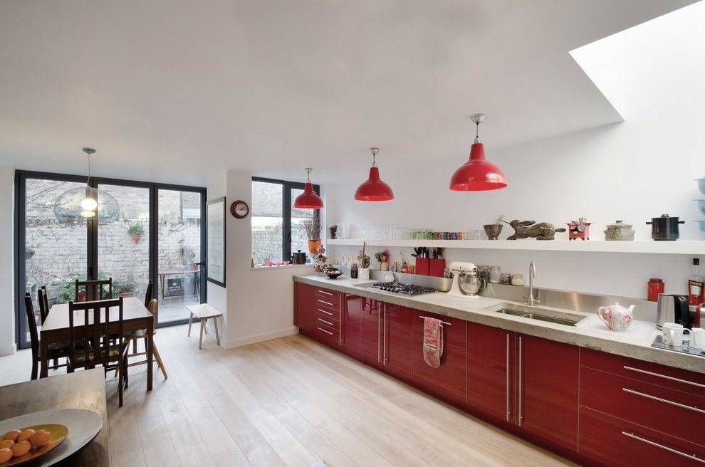 Charlotte Red Pendant Light Kitchen Traditional With Pot Filler Throughout Red Kitchen Pendant Lights (Photo 10 of 15)
