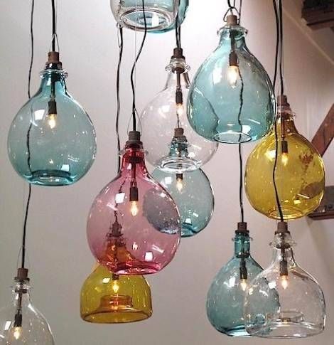 Clear Glass Pendant Light Edison Bulb | Victoria Homes Design Inside Coloured Glass Lights Shades (View 13 of 15)