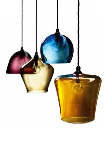 Coloured Glass Pendant – Bowl, English Blown Glass Pendants For Coloured Glass Lights (Photo 12 of 15)
