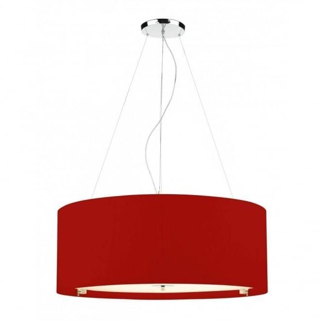 Contemporary Ceiling Pendant Light With Red Micro Pleat Shade Intended For Red Drum Pendant Lights (Photo 8 of 15)