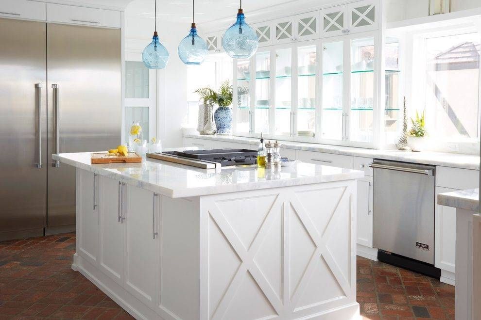 Contemporary Glass Pendant Lights Kitchen Beach Style With Blue In Beachy Pendant Lights (View 6 of 15)