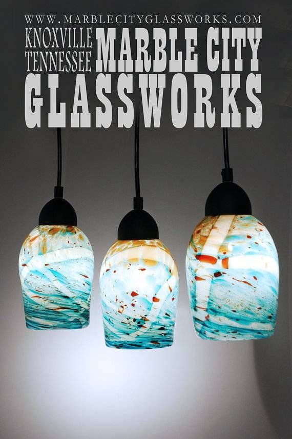 Cool Hand Blown Glass Pendant Lights Blue Speckled Hand Blown With Regard To Unique Glass Pendant Lights (Photo 5 of 15)