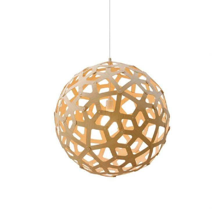Coral, Contemporary Wooden Light For Dining Room, Living Room With Coral Pendant Lights (Photo 8 of 15)
