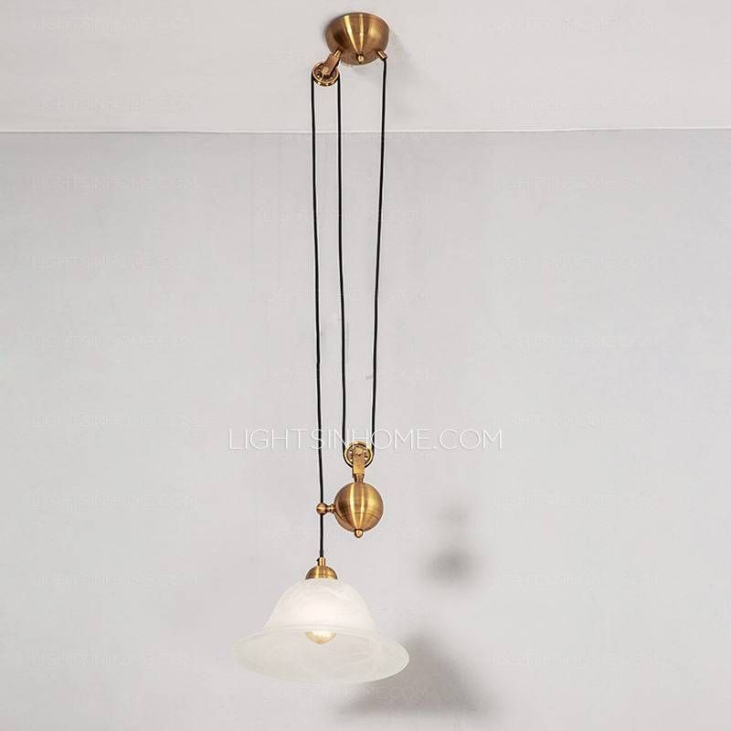 Creative Pull Down Pendant Light One Light Pulley Shaped With Regard To Pull Down Pendant Lights Fixtures (Photo 11 of 15)