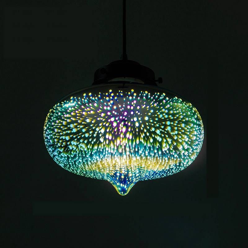 Decorative 3d Glass Shade Colored Glass Pendant Light Pertaining To Colored Glass Pendant Lights (View 3 of 15)