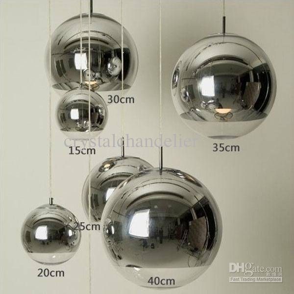 Discount 20cm Silver Tom Dixon Mirror Ball Pendant Lamp Pendants For Silver Ball Pendant Lights (View 2 of 15)