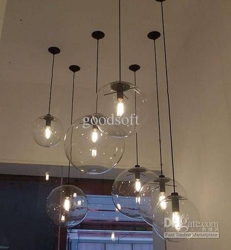 Discount Modern Minimalist Edison Bulbs Clear Light Ball Glass Within Clear Glass Ball Pendant Lights (View 14 of 15)