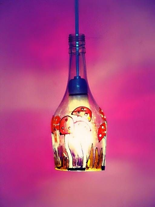 Diy: Wine Bottle Pendant With Stained Glass Effect & Tutorial Inside Diy Stained Glass Pendant Lights (View 13 of 15)