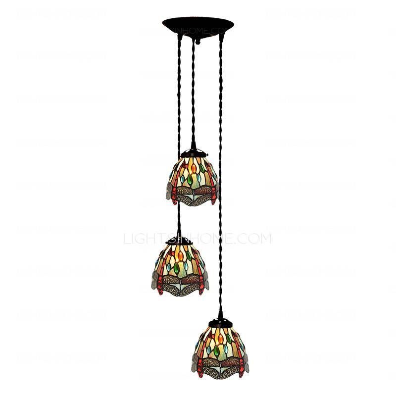 Dragonfly Pattern Stained Glass Tiffany Pendant Lights Kitchen Inside Stained Glass Lamps Pendant Lights (View 12 of 15)