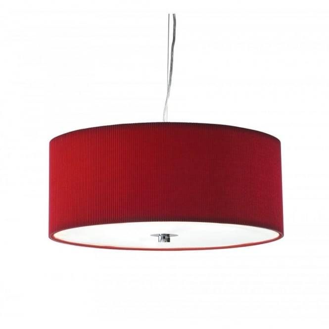 Drum Shaped Bright Red Ceiling Pendant Light For High Ceilings Intended For Red Drum Pendant Lights (Photo 14 of 15)