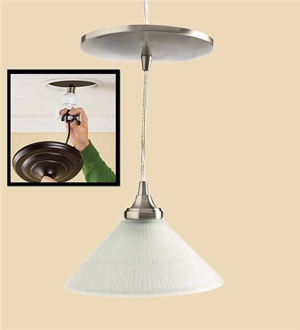 Easy Install Screw In Glass Pendant Light With Ribbed Shade Within Installing Pendant Light Fixtures (View 6 of 15)