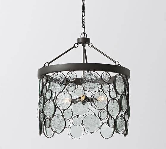 Emery Indoor/outdoor Recycled Glass Chandelier | Pottery Barn With Recycled Glass Lights Fixtures (Photo 4 of 15)