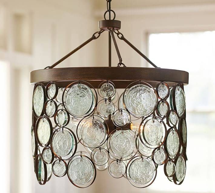Emery Indoor/outdoor Recycled Glass Chandelier | Pottery Barn With Recycled Glass Lights Fixtures (Photo 2 of 15)