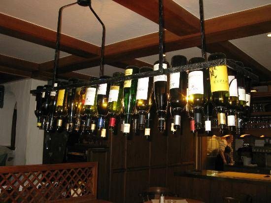 Empty Wine Bottle Ceiling Light – Picture Of Wirtshaus Am See With Regard To Wine Bottle Ceiling Lights (Photo 1 of 15)