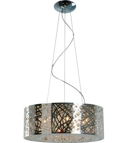 Et2 E21308 10pc Inca 9 Light 24 Inch Polished Chrome Pendant Inside Inca 9 Light Pendants (Photo 1 of 15)