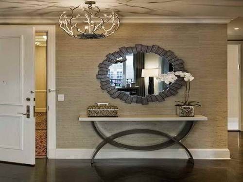 Exciting Entryway Tables Ideas With Elegant Circle Frame Mirror Pertaining To Pier One Pendant Lights (Photo 14 of 15)