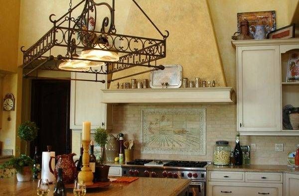 Fancy Kitchen Hanging Pot Rack With Lights Using Glass Lamp Shades Throughout Kitchen Pendant Lights With Pot Rack (Photo 14 of 15)