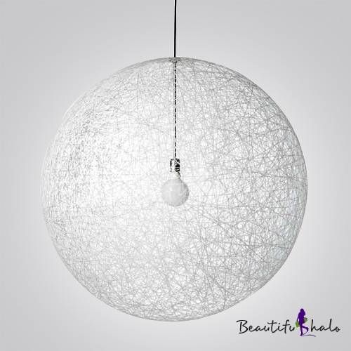 Fashion Style Linen Ball Modern Lighting – Beautifulhalo Pertaining To Wire Ball Pendant Lights (Photo 4 of 15)
