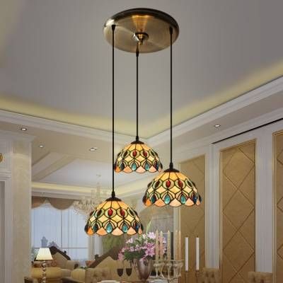 Fashion Style Pendant Lighting, Bowl Tiffany Lights Intended For Tiffany Pendant Light Fixtures (Photo 11 of 15)