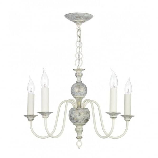 Flemish French Style Chandelier In Pale Grey Distressed Finish With Regard To French Style Ceiling Lights (View 10 of 15)