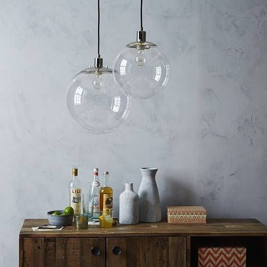 Globe Pendant – Clear | West Elm With Regard To West Elm Pendant Lights (Photo 9 of 15)