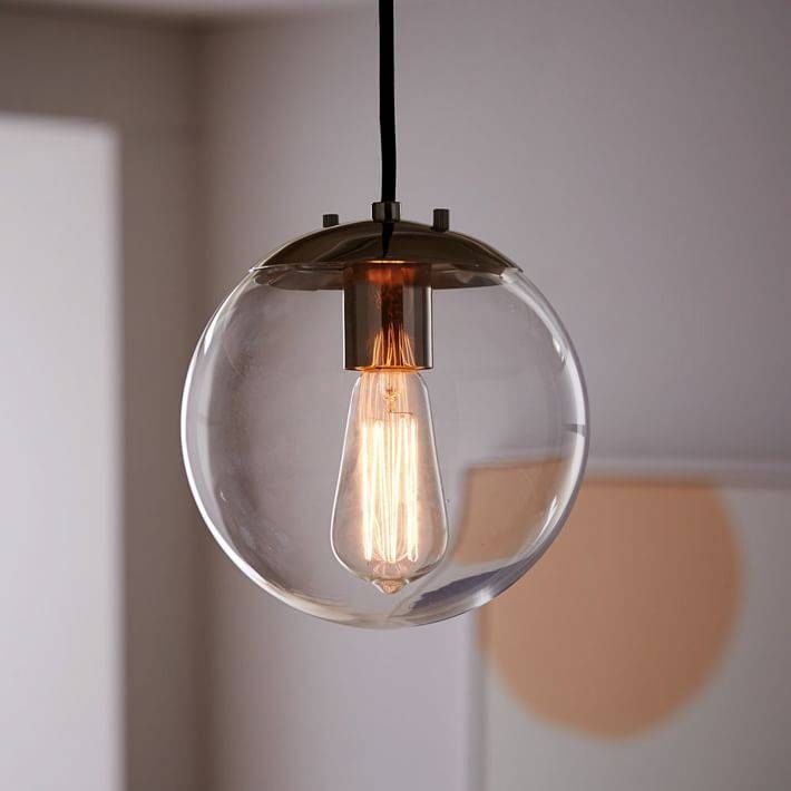 Globe Pendant – Clear | West Elm Within Short Pendant Lights (View 5 of 15)