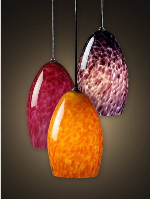 Hand Blown Glass Pendant Lights. Bubble Clear Hand Blown Glass Within Blown Glass Pendant Lighting For Kitchen (Photo 11 of 15)