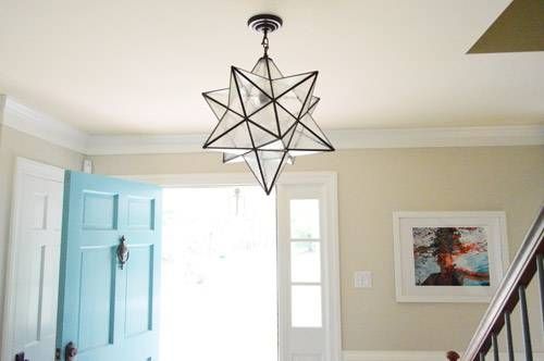 Hanging A Moravian Star Light In The Foyer | Young House Love Intended For Young House Love Pendant Lights (View 14 of 15)