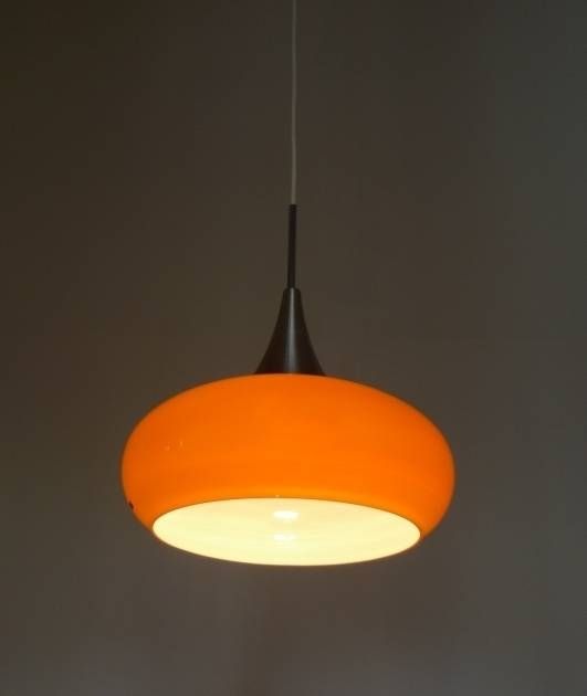 Incredible Orange Glass Pendant Light From Doria Germany 1960s In Orange Glass Pendant Lights (Photo 2 of 15)