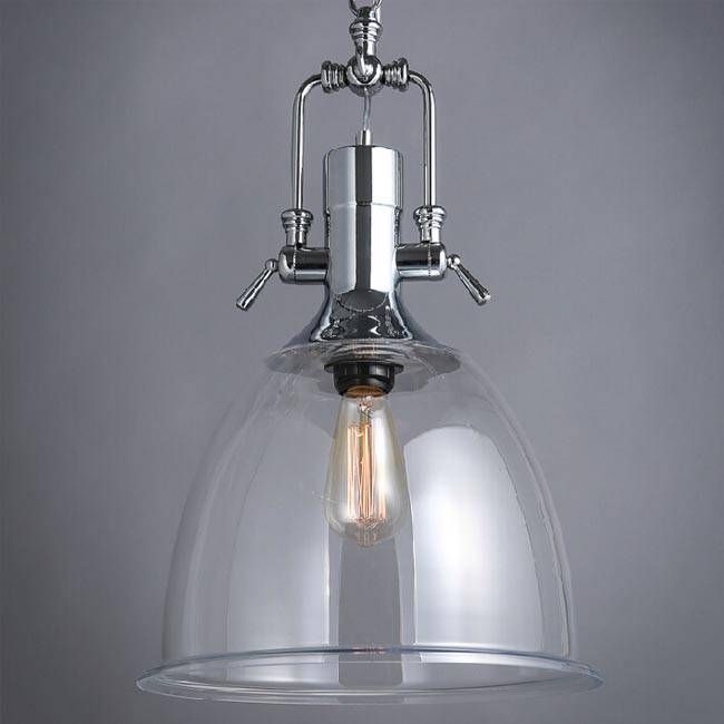 Industrial Heavy Metal And Clear Glass Shade Pendant Lighting 11 With Regard To Clear Glass Shades For Pendant Lights (View 14 of 15)
