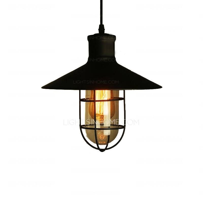 Industrial Type One Light Wrought Iron Pendant Lights Regarding Wrought Iron Pendants (View 11 of 15)