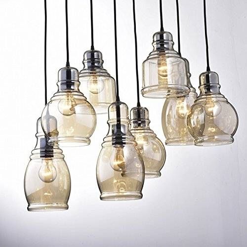 Jojospring Mariana 8 Light Cognac Glass Cluster Pendant In Antique Pertaining To Glass 8 Lights Pendants (View 6 of 15)