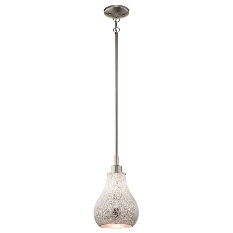 Kichler 65407 Crystal Ball Modern Brushed Nickel Finish 8" Wide For Kichler Pendant Lights Fixtures (View 7 of 15)