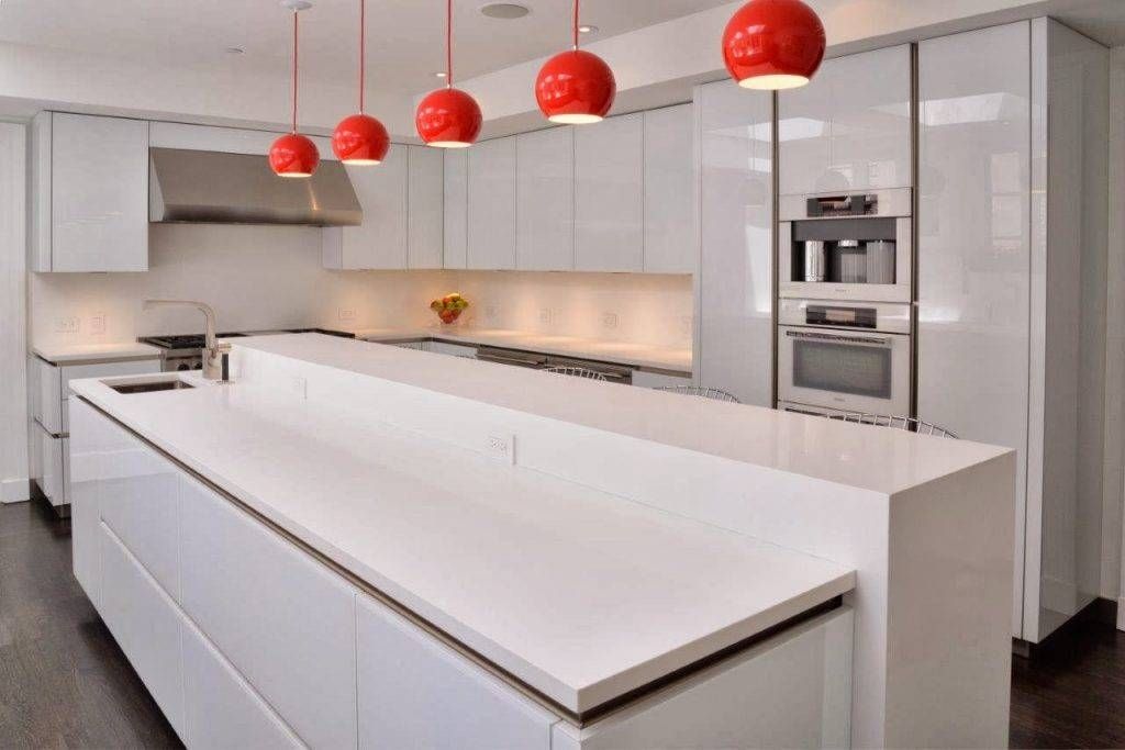 Kitchen ~ Fascinating Kitchen Room Includedbright Cabinets And Regarding Red Kitchen Pendant Lights (Photo 11 of 15)