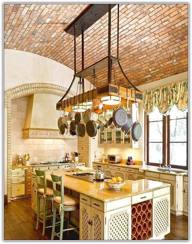 Kitchen Hanging Pot Rack With Lights | Home Design Ideas For Kitchen Pendant Lights With Pot Rack (View 11 of 15)