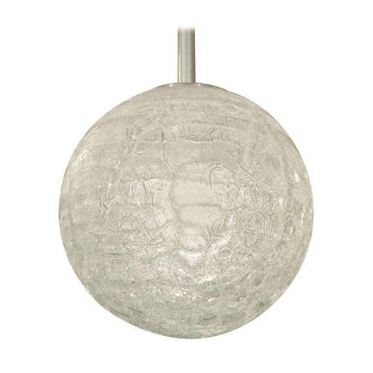 Large Doria Organic Crackle Glass Globe Pendant For Sale At 1stdibs In Crackle Glass Pendant Lights (View 14 of 15)