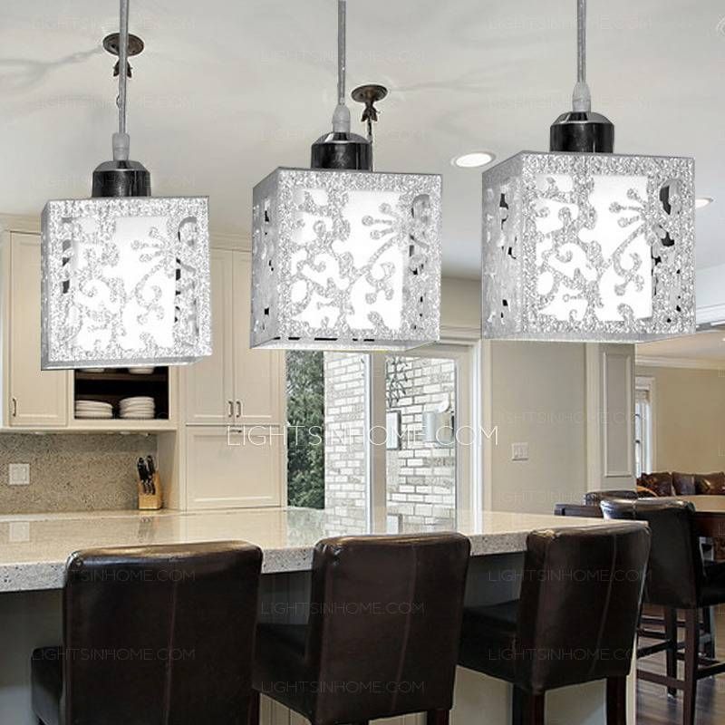 Light Rectangular Type Glass Shade Stainless Steel Pendant Lights Intended For Stainless Steel Pendant Lights Fixtures (View 2 of 15)